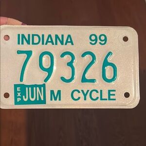 Vintage Indiana Cycle License Plate
